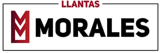 Llantas Morales logo with red chevron symbol and black text on white background