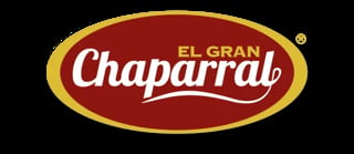 El Gran Chaparral logo featuring oval shape with red background, white script text, and gold border